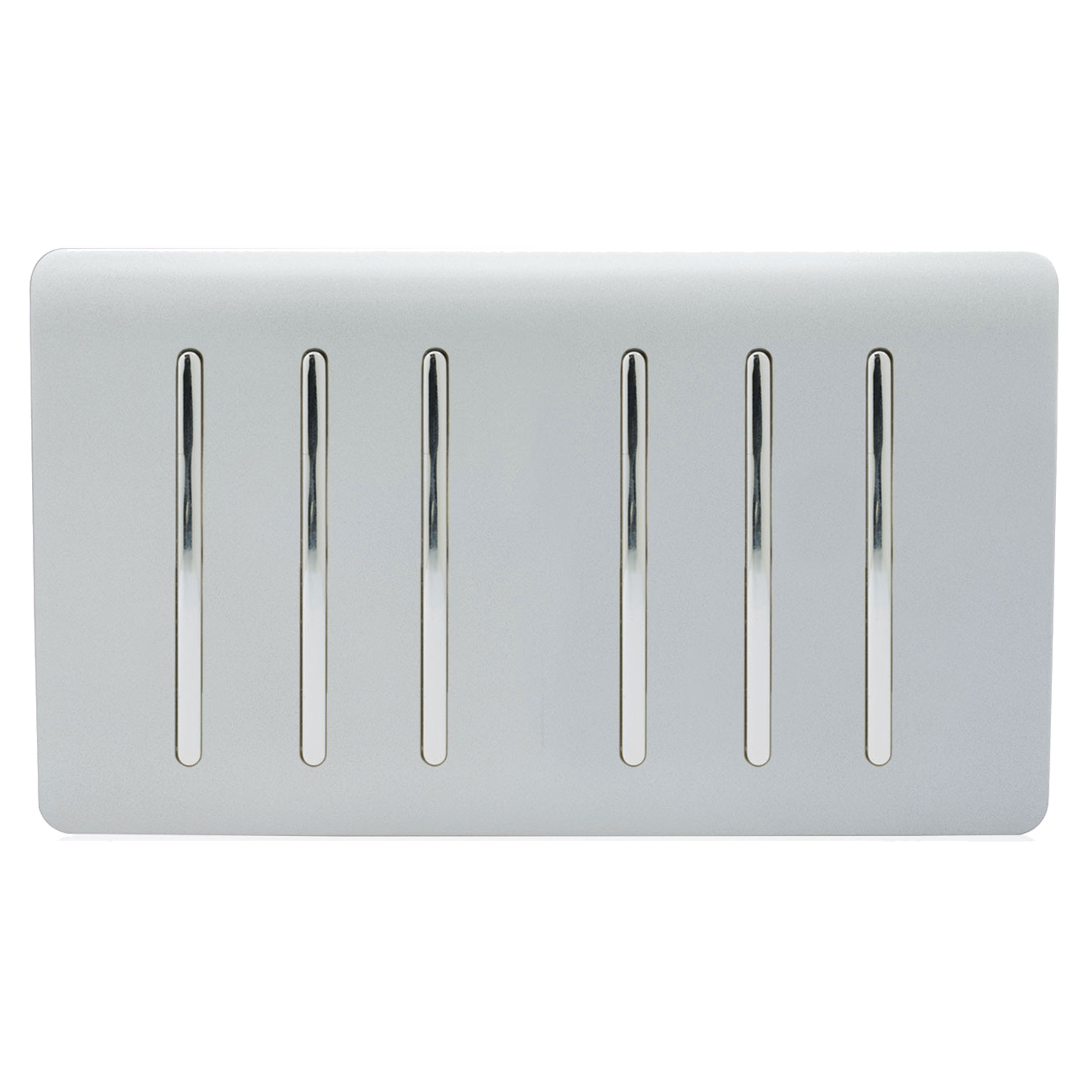 ART-SS66SI  6 Gang 2 Way 10 Amp Rocker Twin Plate Silver